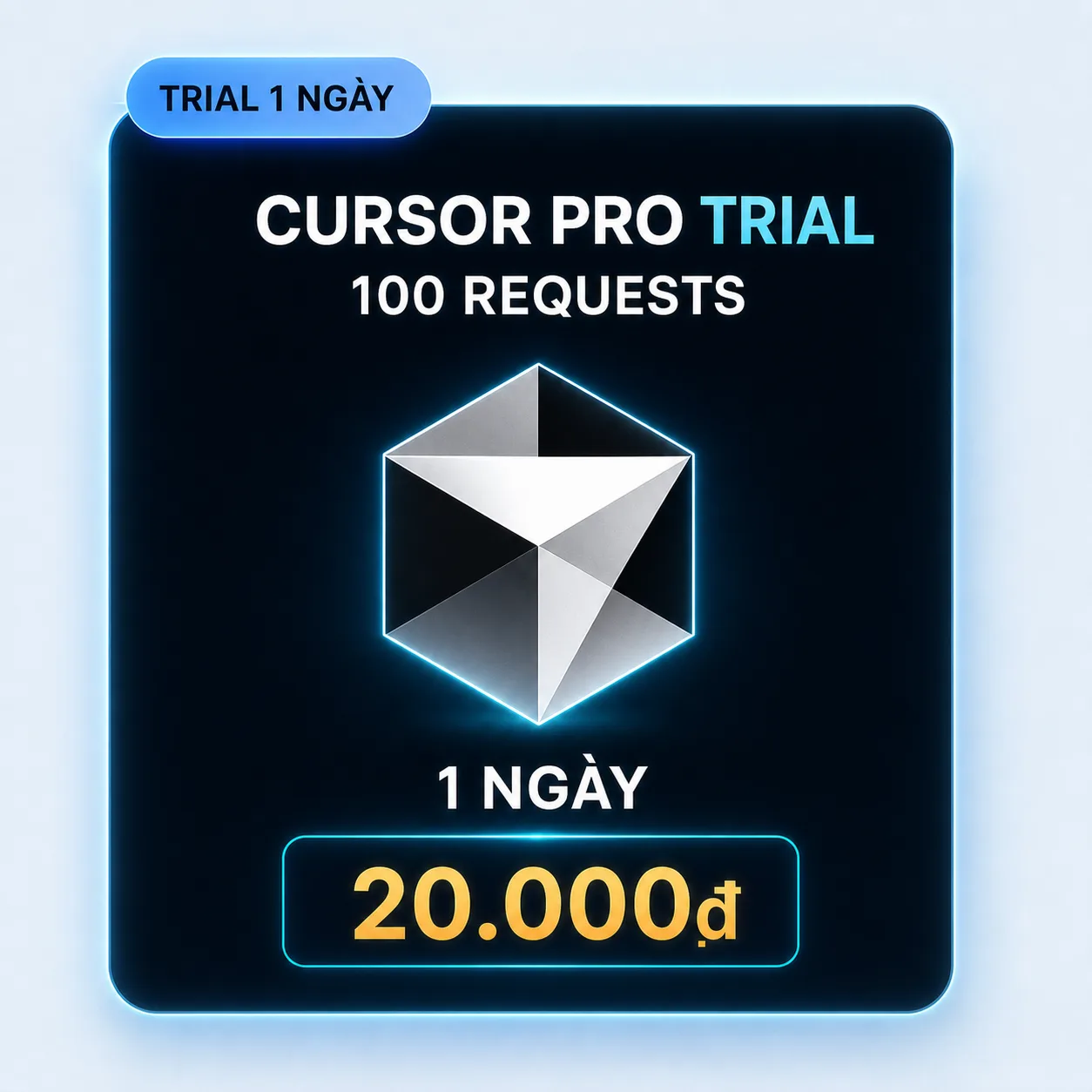 Cursor Pro Trial 100 request 1 ngày