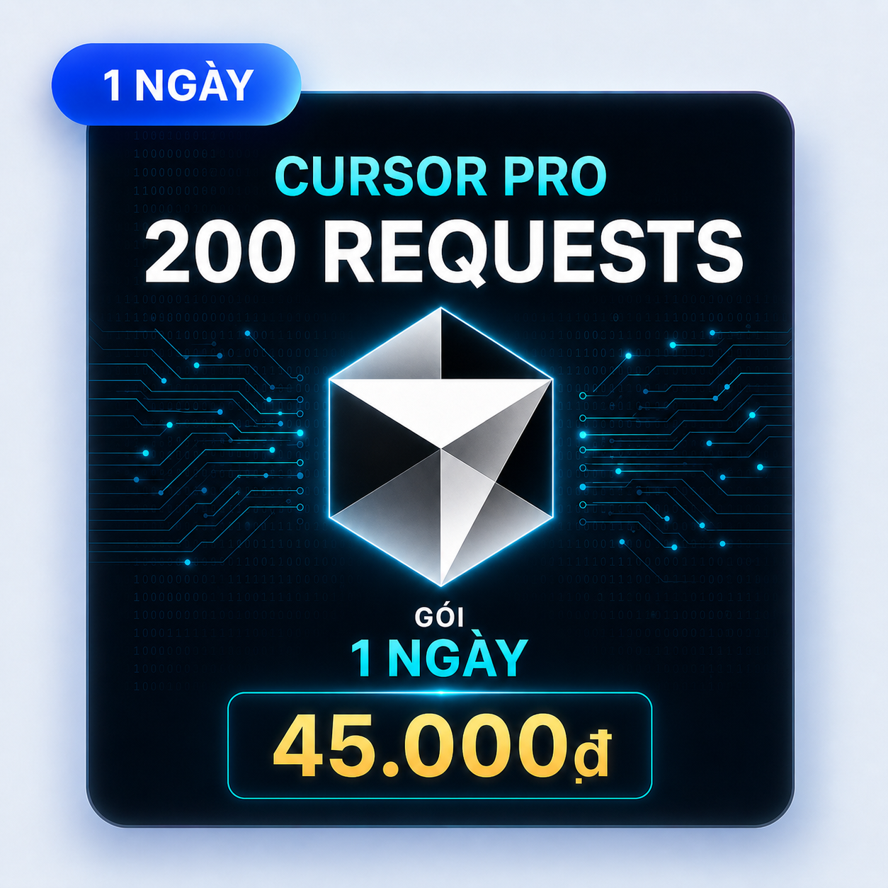 Cursor Pro 200 request 1 ngày