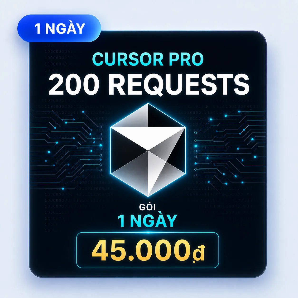 Cursor Pro 200 request 1 ngày