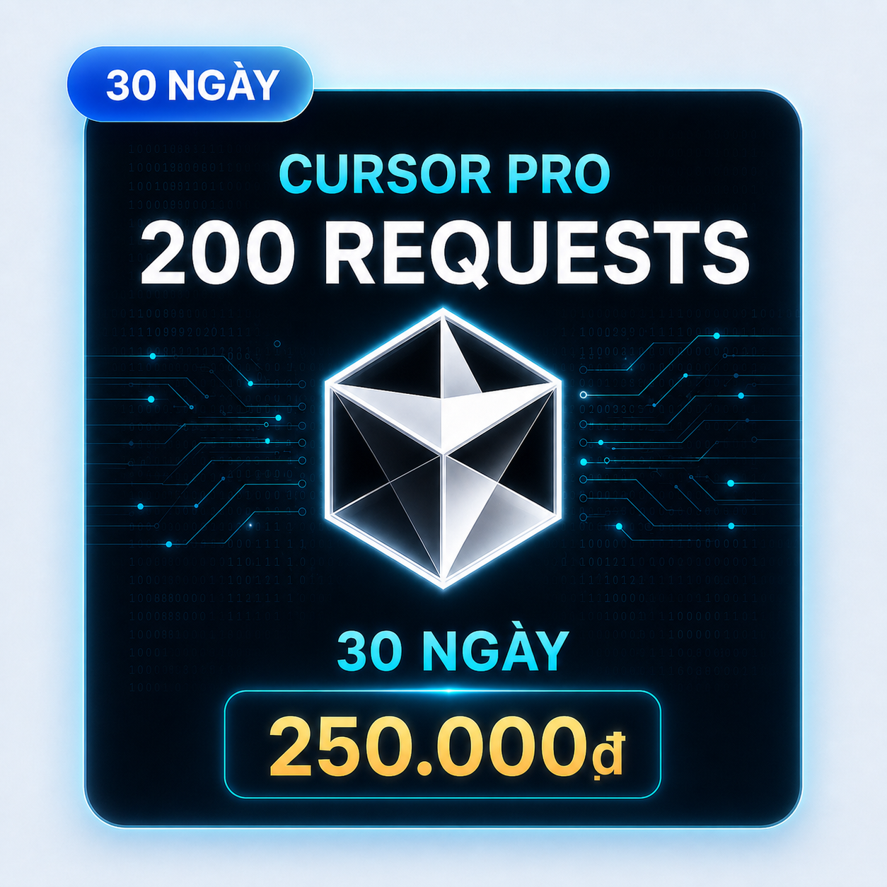 Cursor Pro 200 request 30 ngày