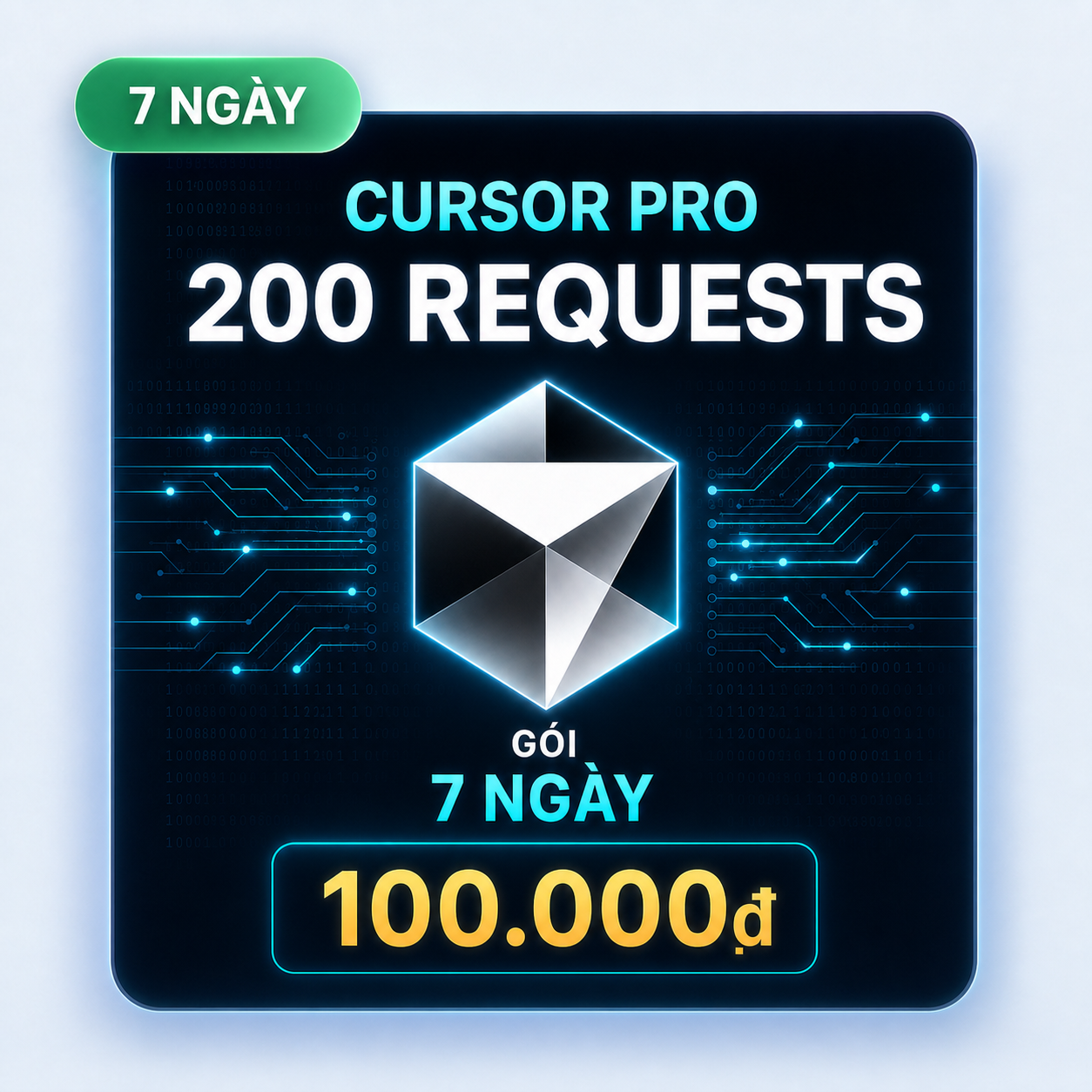 Cursor Pro 200 request 7 ngày