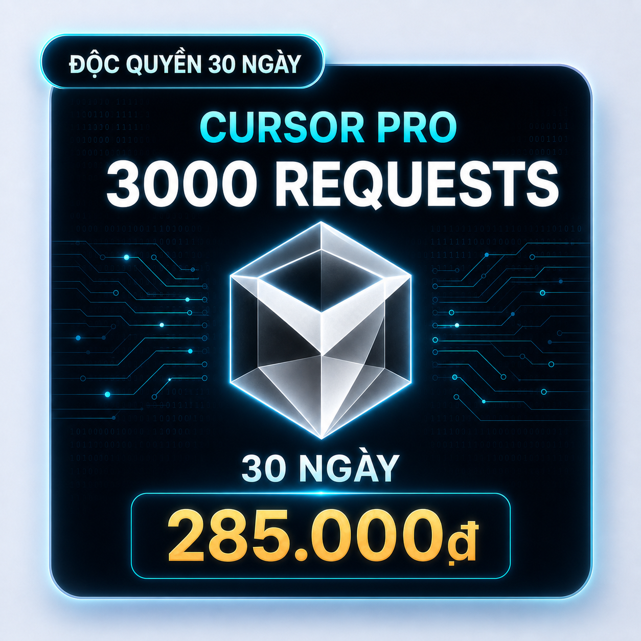 Cursor Pro 3000 request 30 ngày độc quyền Infinity AI Store