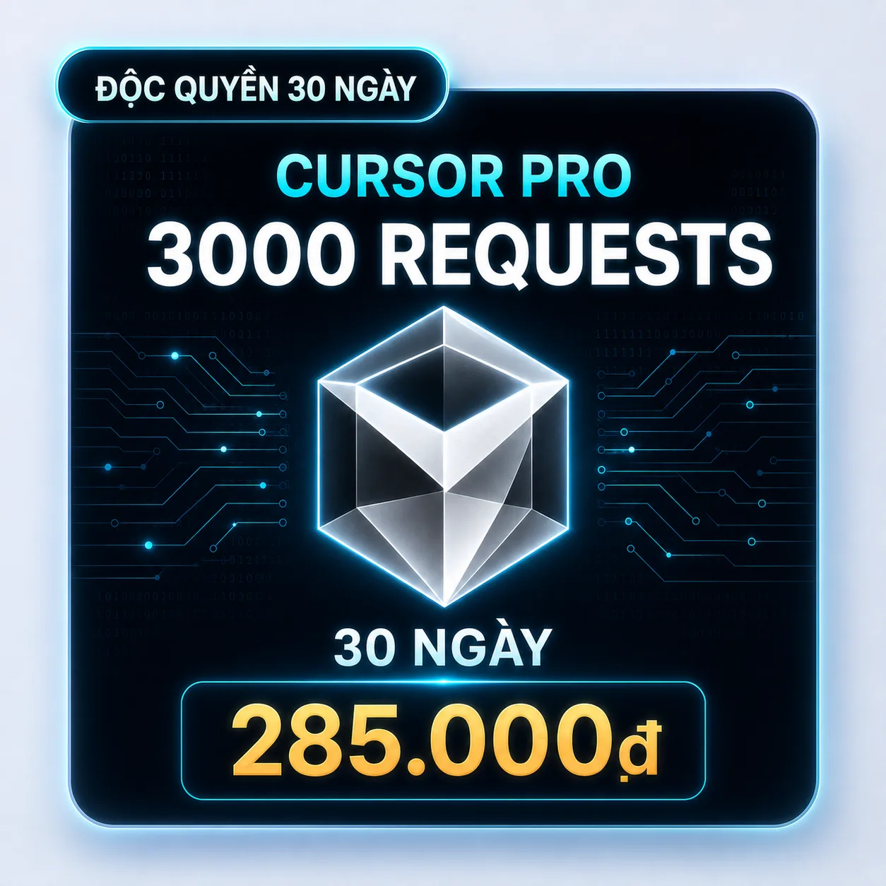 Cursor Pro 3000 request 30 ngày độc quyền Infinity AI Store