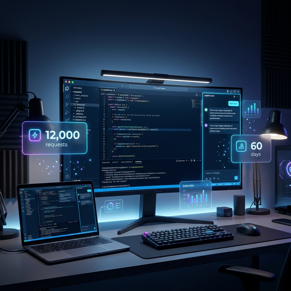 Vip Cursor Pro Request 12,000 request 60 ngày trên giao diện IDE coding AI
