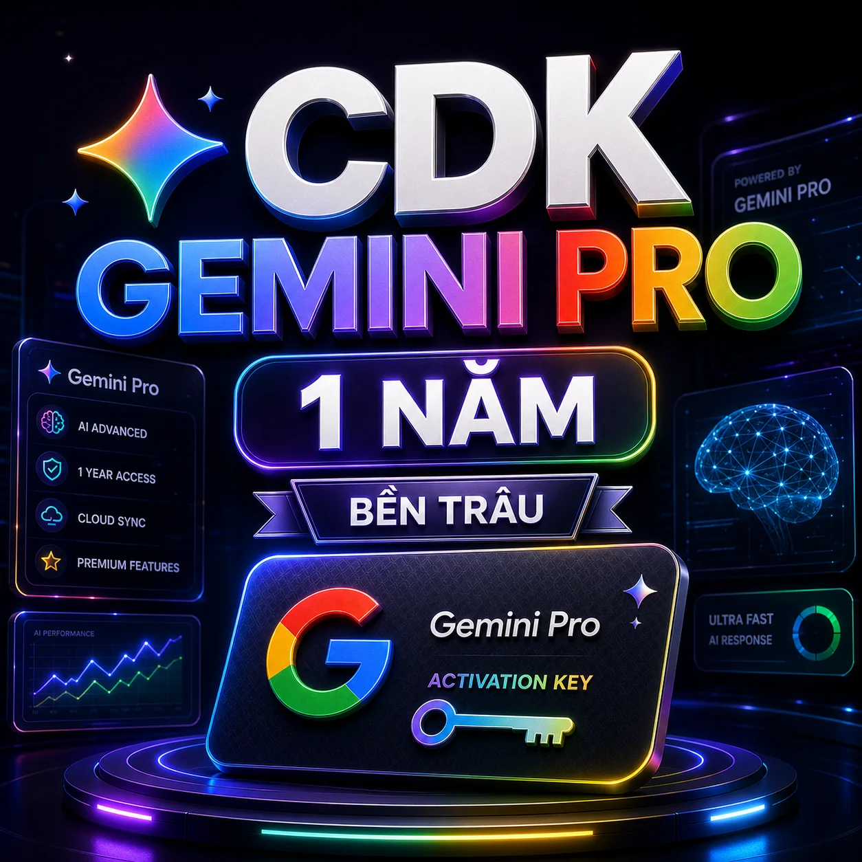 CDK nâng chính chủ Gemini Pro 1 năm
