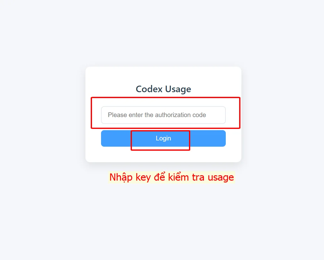 Minh họa Check Usage Codex